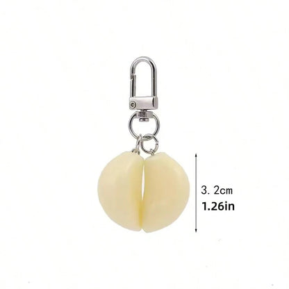 1:1 Realistic Garlic Diced Keychain, Funny & Quirky Garlic Pendant, Women's Bag Charm Accessory, Realistic Food Model, Car Key Chain, Creative DIY Handmade Accessory For Students And Couples