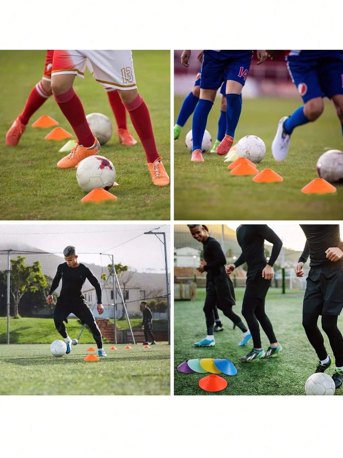 1/10/15/20/30pcs Round Marker Discs Soft Football Training Obstacle Marker Cones