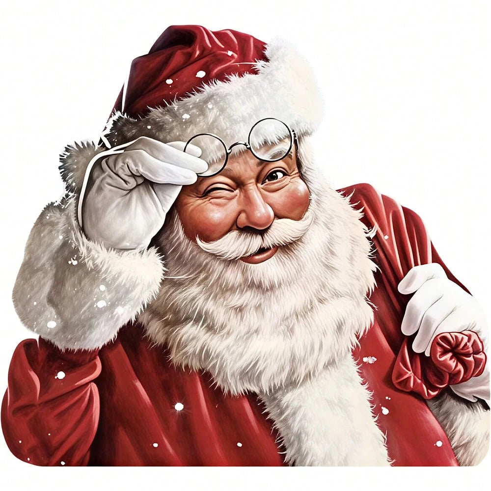 1/2/3PCS Durable Washable Heat Transfer Iron-On Patch, Wink Christmas Santa Christmas Outfit White Gloves Snowflake Vintage Realistic Pattern Heat Transfer, Vinyl Print, Heat Transfer Sticker, Iron-On
