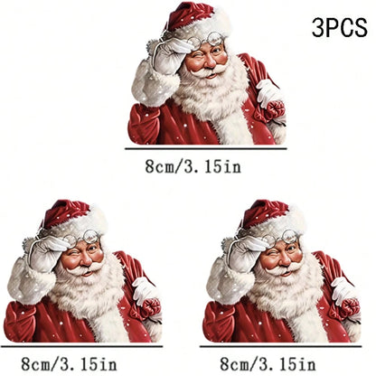 1/2/3PCS Durable Washable Heat Transfer Iron-On Patch, Wink Christmas Santa Christmas Outfit White Gloves Snowflake Vintage Realistic Pattern Heat Transfer, Vinyl Print, Heat Transfer Sticker, Iron-On
