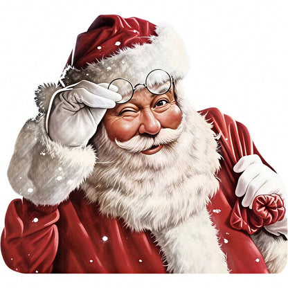 1/2/3PCS Durable Washable Heat Transfer Iron-On Patch, Wink Christmas Santa Christmas Outfit White Gloves Snowflake Vintage Realistic Pattern Heat Transfer, Vinyl Print, Heat Transfer Sticker, Iron-On