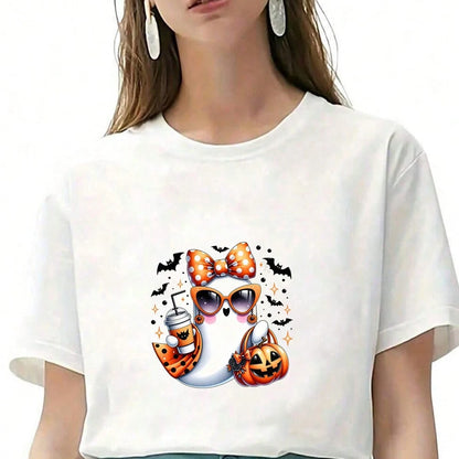1/2/3PCS Durable Washable Heat Transfer Vinyl, Halloween Cool Ghost Polka Dot Bow Fashion Glasses Pumpkin Bat Drink Pattern Mixed Color Heat Transfer, Vinyl Print, Heat Transfer Sticker, Iron-On Trans