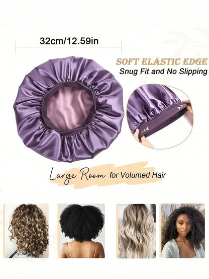 1/2/3pcs Shower Cap, Satin Cap, Hair Net Cap, Suitable For Hair Care, Home Bathroom, Skincare, Face Washing, Sleeping, Home Hair Drying And Hair Cleaning; Bathroom, Bathroom Accessories, Beach Supplie