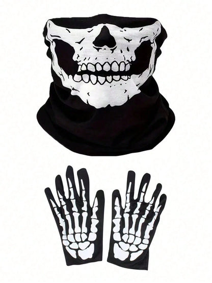 1/2/3pcs Unisex Skull Funny Face Mask Balaclava Hat, Suitable For Daily Cycling, Party, Outdoor Activities