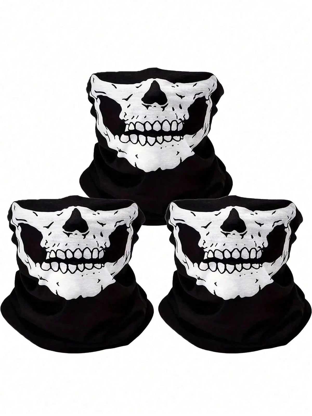 1/2/3pcs Unisex Skull Funny Face Mask Balaclava Hat, Suitable For Daily Cycling, Party, Outdoor Activities