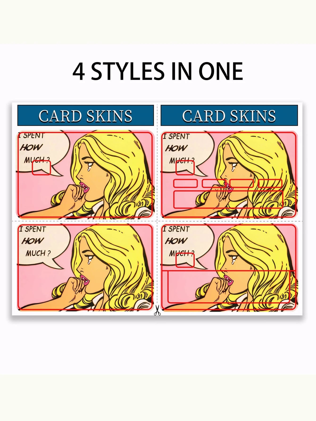 1/2/4/5/10pcs Cartoon Crying Girl Credit Card Stickers, Personalized Blonde Girl Decorative Stickers, PVC Anti-Fingerprint Privacy Protection Anti-Scratch, Suitable For Transit Cards, Bank Cards, Camp