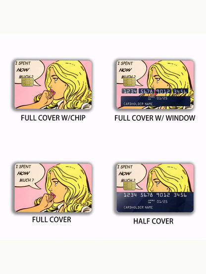1/2/4/5/10pcs Cartoon Crying Girl Credit Card Stickers, Personalized Blonde Girl Decorative Stickers, PVC Anti-Fingerprint Privacy Protection Anti-Scratch, Suitable For Transit Cards, Bank Cards, Camp