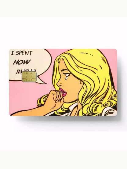 1/2/4/5/10pcs Cartoon Crying Girl Credit Card Stickers, Personalized Blonde Girl Decorative Stickers, PVC Anti-Fingerprint Privacy Protection Anti-Scratch, Suitable For Transit Cards, Bank Cards, Camp