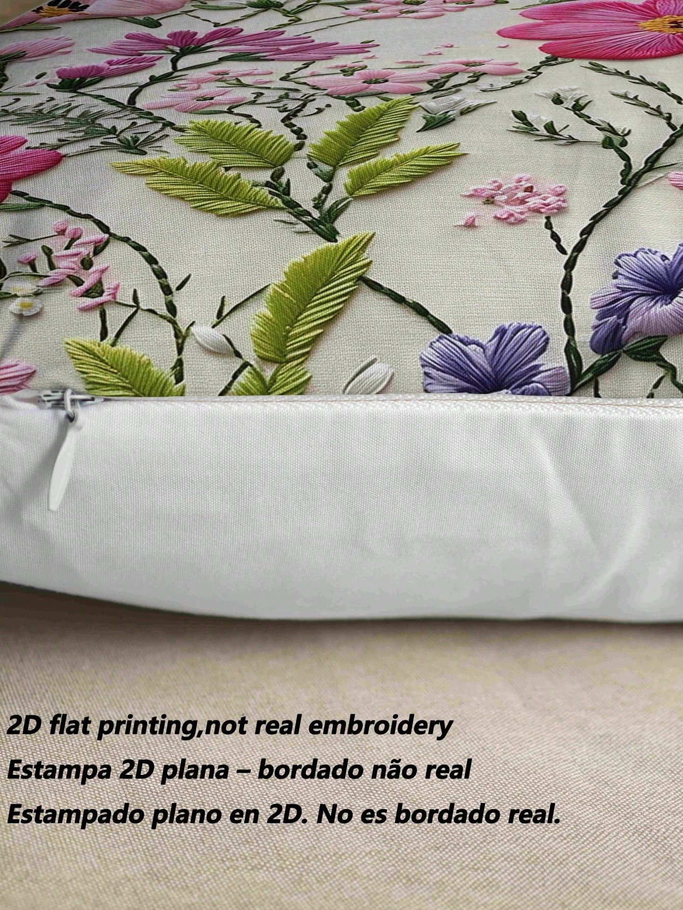 1/2/4 Pcs Modern Floral Throw Pillow Covers, Polyester Fabric, Hand Wash, Zipper Closure, 2D Flat Printing, 17.7" X 17.7"- Digital Printed Plant Leaves And Flowers, Suitable For Sofa, Living Room, Be