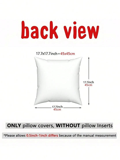 1/2/4 Pcs Modern Floral Throw Pillow Covers, Polyester Fabric, Hand Wash, Zipper Closure, 2D Flat Printing, 17.7" X 17.7"- Digital Printed Plant Leaves And Flowers, Suitable For Sofa, Living Room, Be
