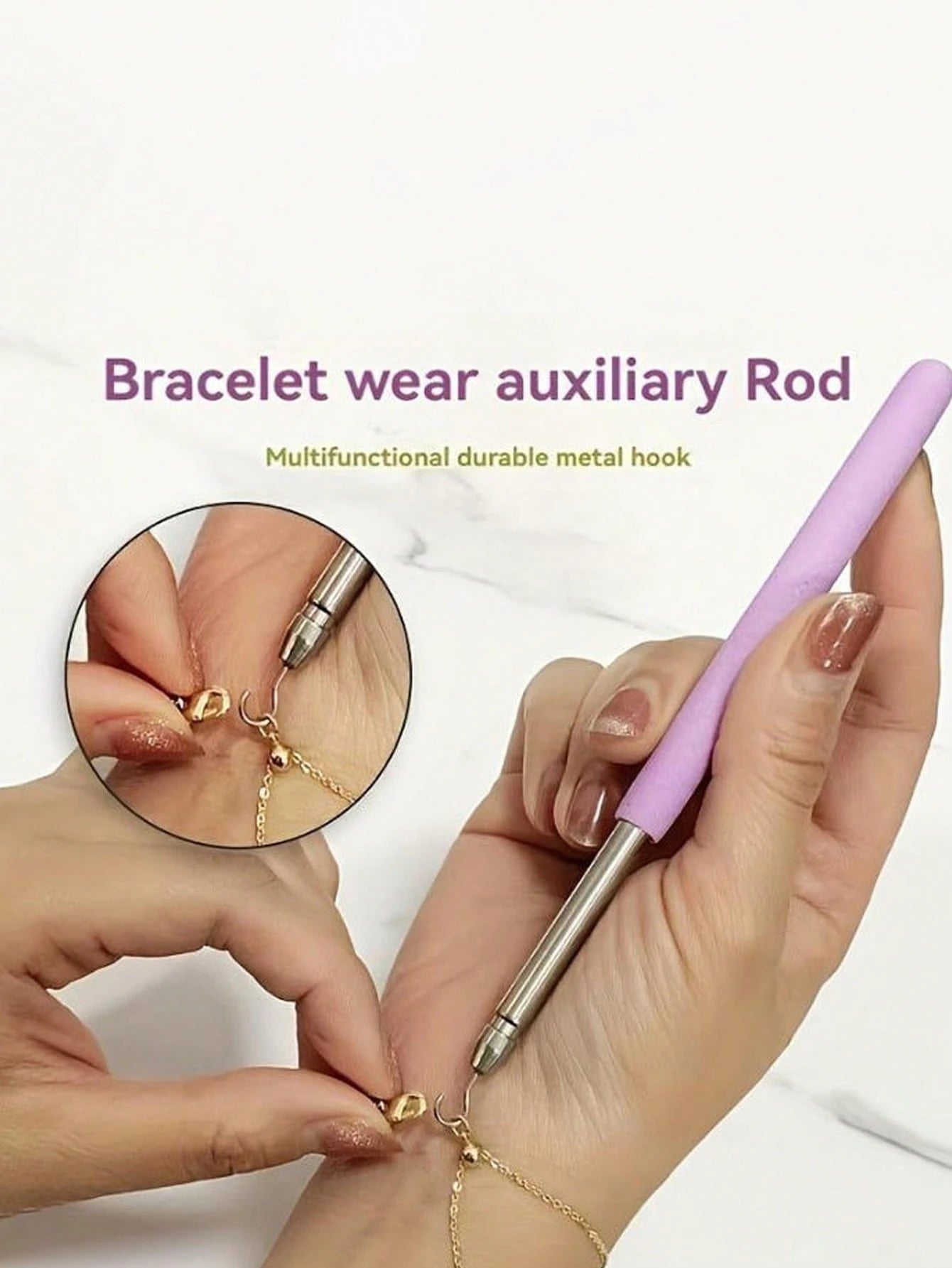 1/2/4 Pcs Stainless Steel Bracelet Assist Tool, Odorless, Batteryless- Minimalist Jewelry Necklace Hook Holder, Fashion Metal Accessory, Minimalist Beauty Personal Care Styling Tool (Long/Short Adjus