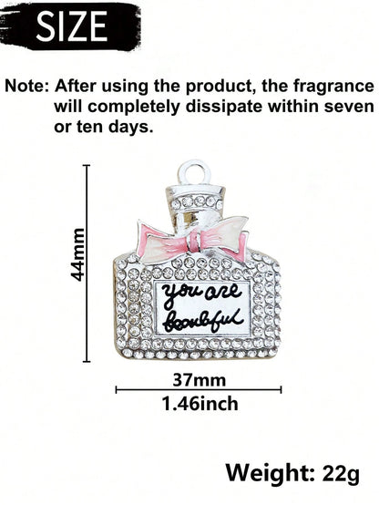 1/2/4Pcs Car Air Vent Clip Fragrance Bottle Empty Flat Decoration, Rhinestone Diffuser Air Vent Clip, Car Air Freshener, Shiny Car Accessories For Women (Fragrance Sheet Included)