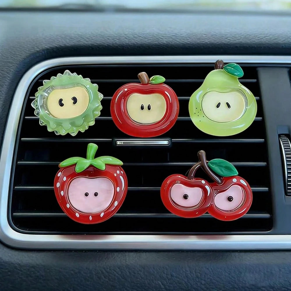 1/2/4pcs Creative Fruit Car Air Vent Clip Fragrance, Cute Car Interior Decor, Car Air Freshener
