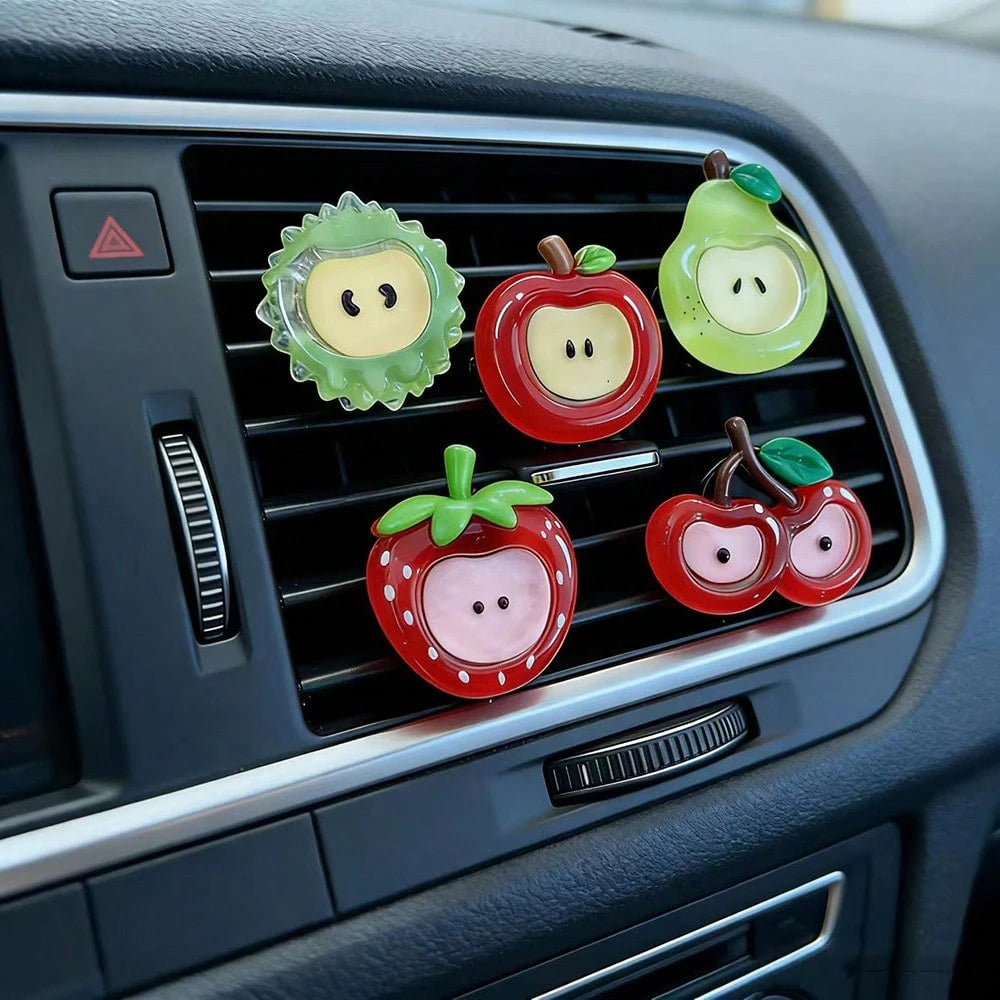 1/2/4pcs Creative Fruit Car Air Vent Clip Fragrance, Cute Car Interior Decor, Car Air Freshener