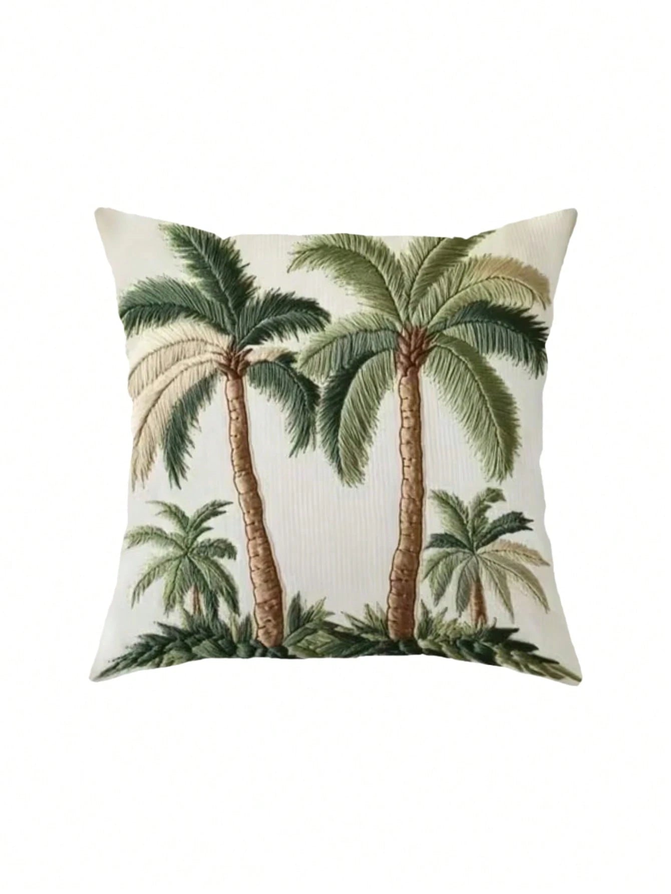 1/2/4pcs Green Coconut Tree Pattern Pillowcase, Adopting Nordic Style High-End Digital Printing Technique, Suitable For Hotel And Guest Room Decoration