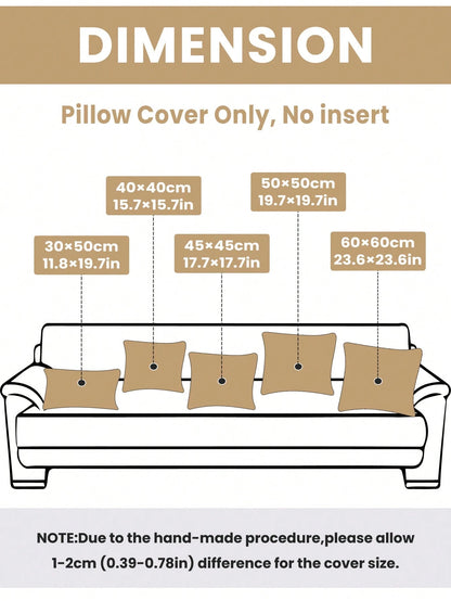 1/2/4pcs Pillowcases/Cushion Covers, Soft Decorative Bedding Cushion Covers, Single-Sided Printed Design, Pillowcase Only Without Insert, Zipper Closure, Suitable For Sofa, Bedroom, Living Room Home D