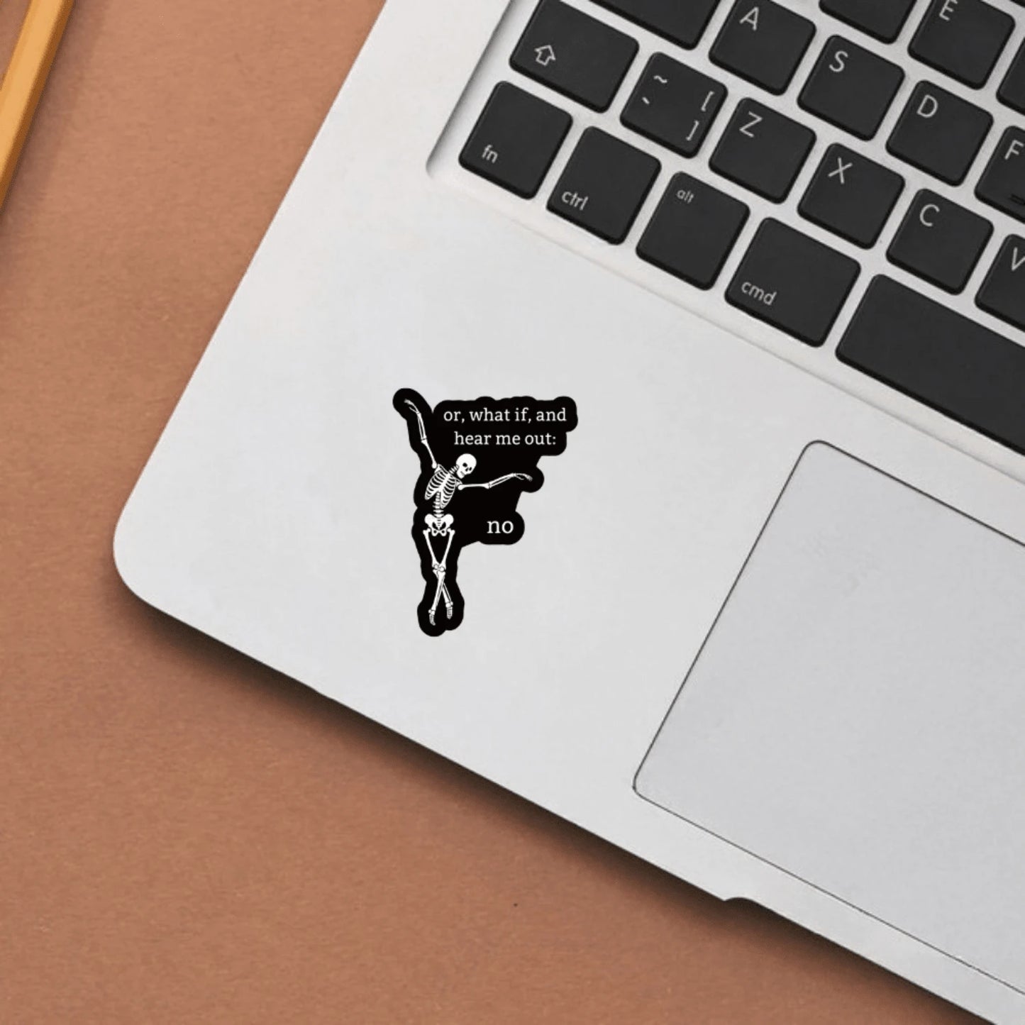 1/2/5pcs Dancing Skeleton Stickers,"Or, What If, And Hear Me Out: No" Is Perfect For Expressing Resistance To Ineffective Communication And Unsolicited Advice,Suitable For Cars, Windows, Tumbler, Note