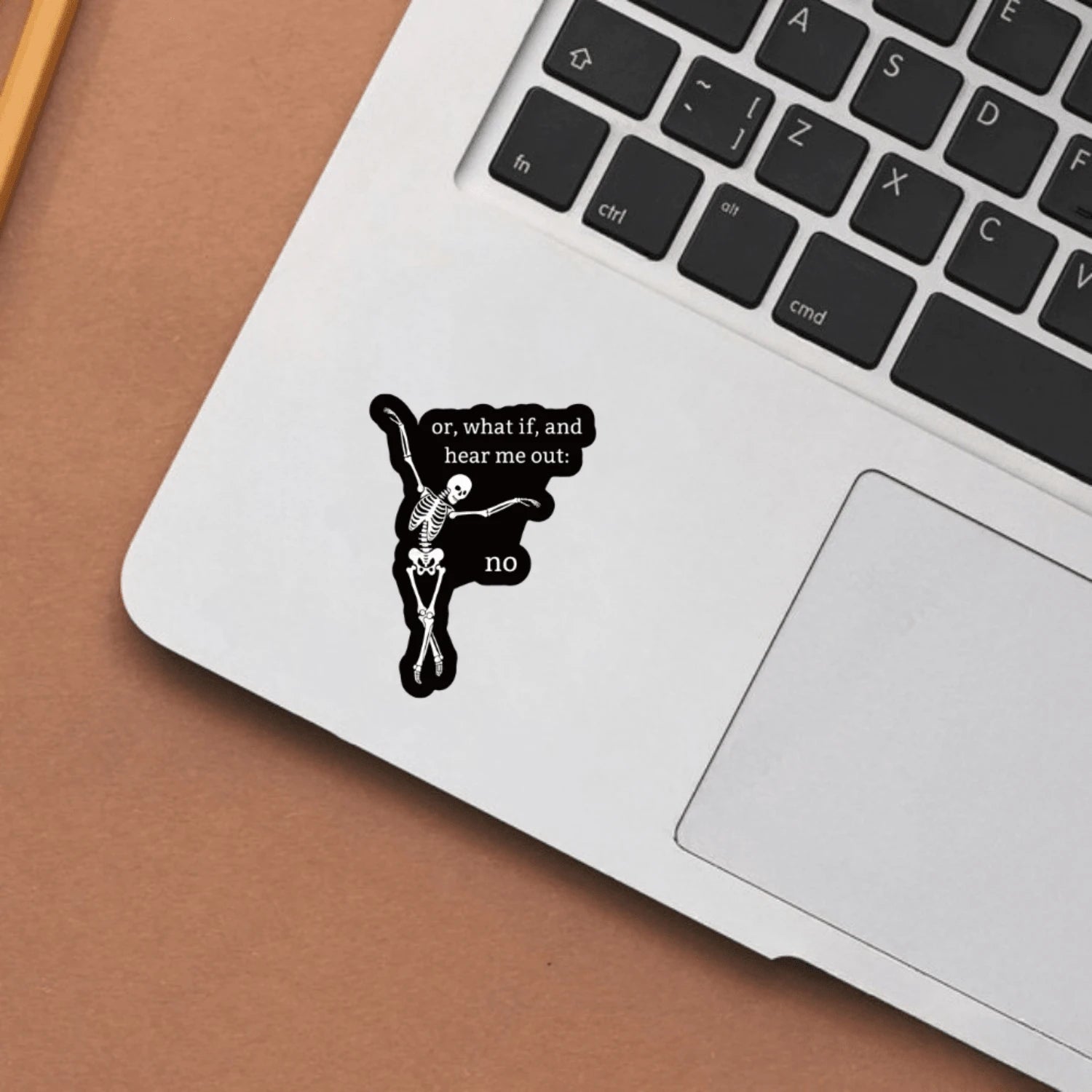 1/2/5pcs Dancing Skeleton Stickers,"Or, What If, And Hear Me Out: No" Is Perfect For Expressing Resistance To Ineffective Communication And Unsolicited Advice,Suitable For Cars, Windows, Tumbler, Note