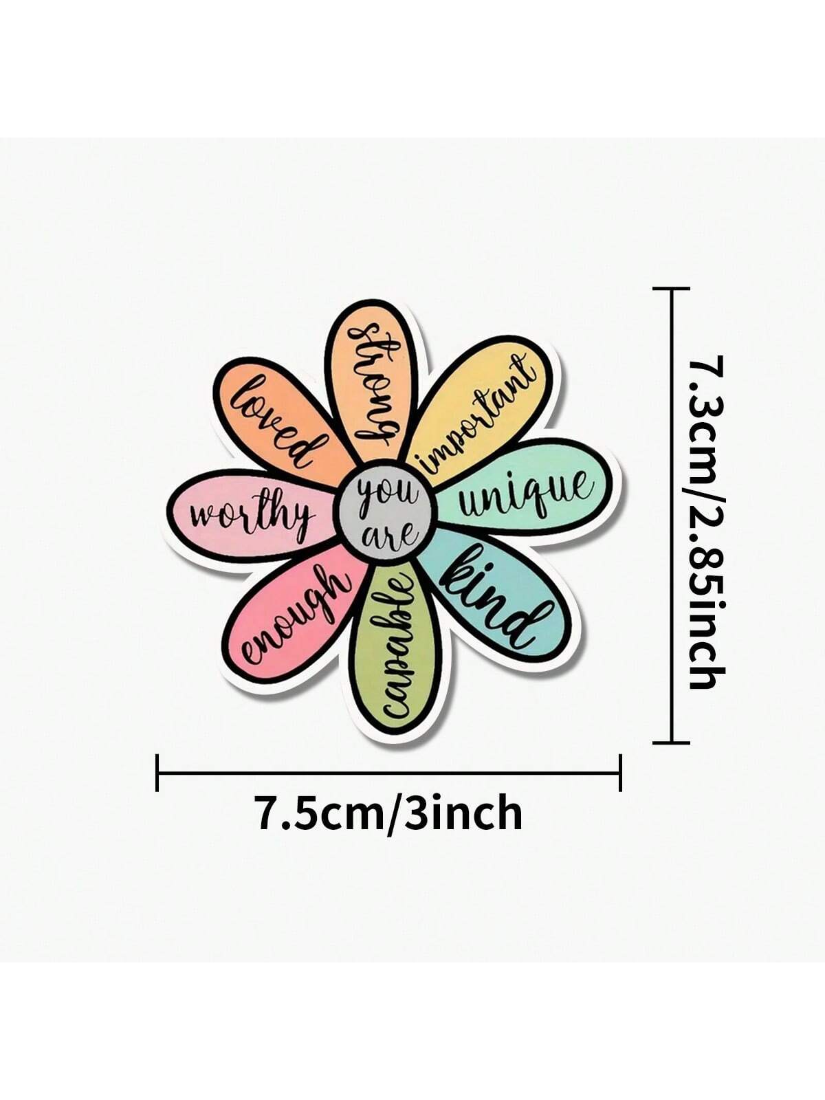 1/2/5pcs Inspirational Floral Stickers| Fun And Personalized Vinyl Stickers For Planners, Journals And Laptops| Cute And Positive Design For Meditation Enthusiasts, Wellness Gurus And Book Lovers