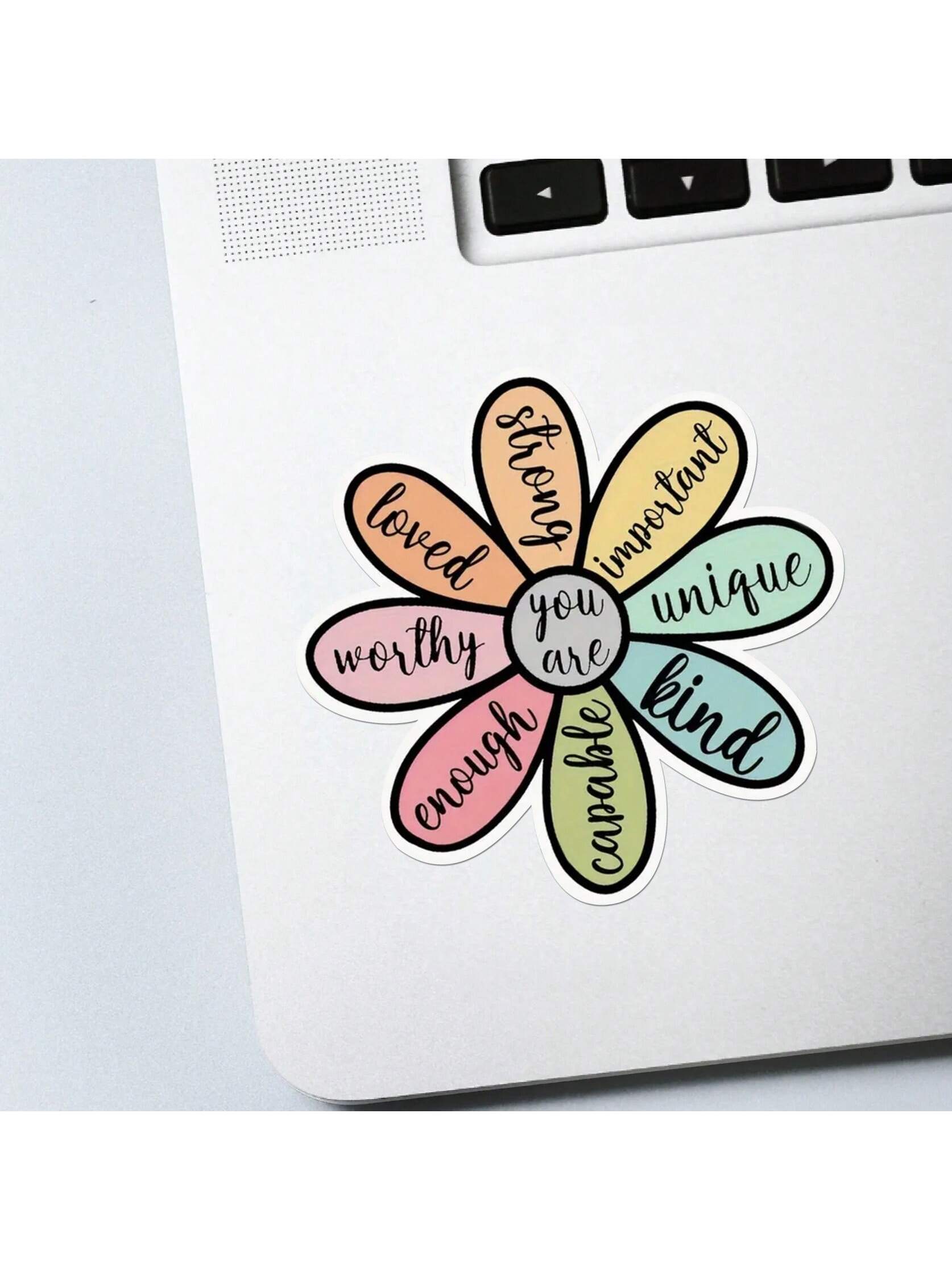 1/2/5pcs Inspirational Floral Stickers| Fun And Personalized Vinyl Stickers For Planners, Journals And Laptops| Cute And Positive Design For Meditation Enthusiasts, Wellness Gurus And Book Lovers