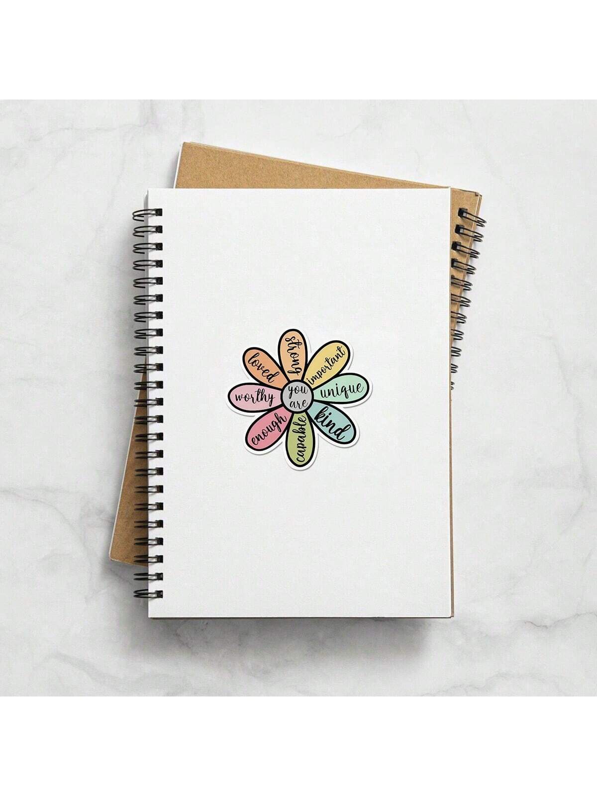 1/2/5pcs Inspirational Floral Stickers| Fun And Personalized Vinyl Stickers For Planners, Journals And Laptops| Cute And Positive Design For Meditation Enthusiasts, Wellness Gurus And Book Lovers