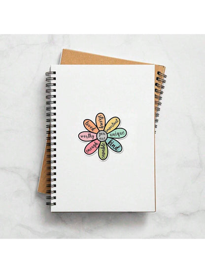 1/2/5pcs Inspirational Floral Stickers| Fun And Personalized Vinyl Stickers For Planners, Journals And Laptops| Cute And Positive Design For Meditation Enthusiasts, Wellness Gurus And Book Lovers