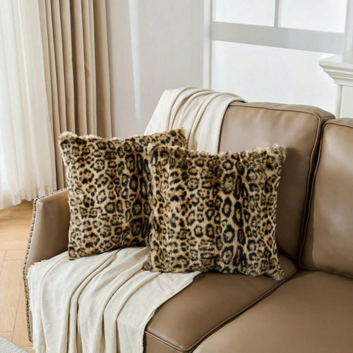 1/2 Pcs Farmhouse Leopard Print Pillowcase, Minimalist Style, Suitable For Bedroom, Living Room, Home Decor, Car Cushion Cover (Pillow Insert Not Included)