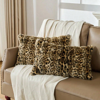 1/2 Pcs Farmhouse Leopard Print Pillowcase, Minimalist Style, Suitable For Bedroom, Living Room, Home Decor, Car Cushion Cover (Pillow Insert Not Included)