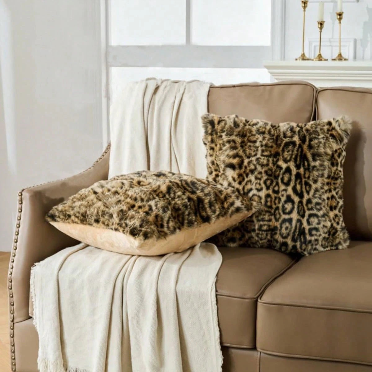 1/2 Pcs Farmhouse Leopard Print Pillowcase, Minimalist Style, Suitable For Bedroom, Living Room, Home Decor, Car Cushion Cover (Pillow Insert Not Included)