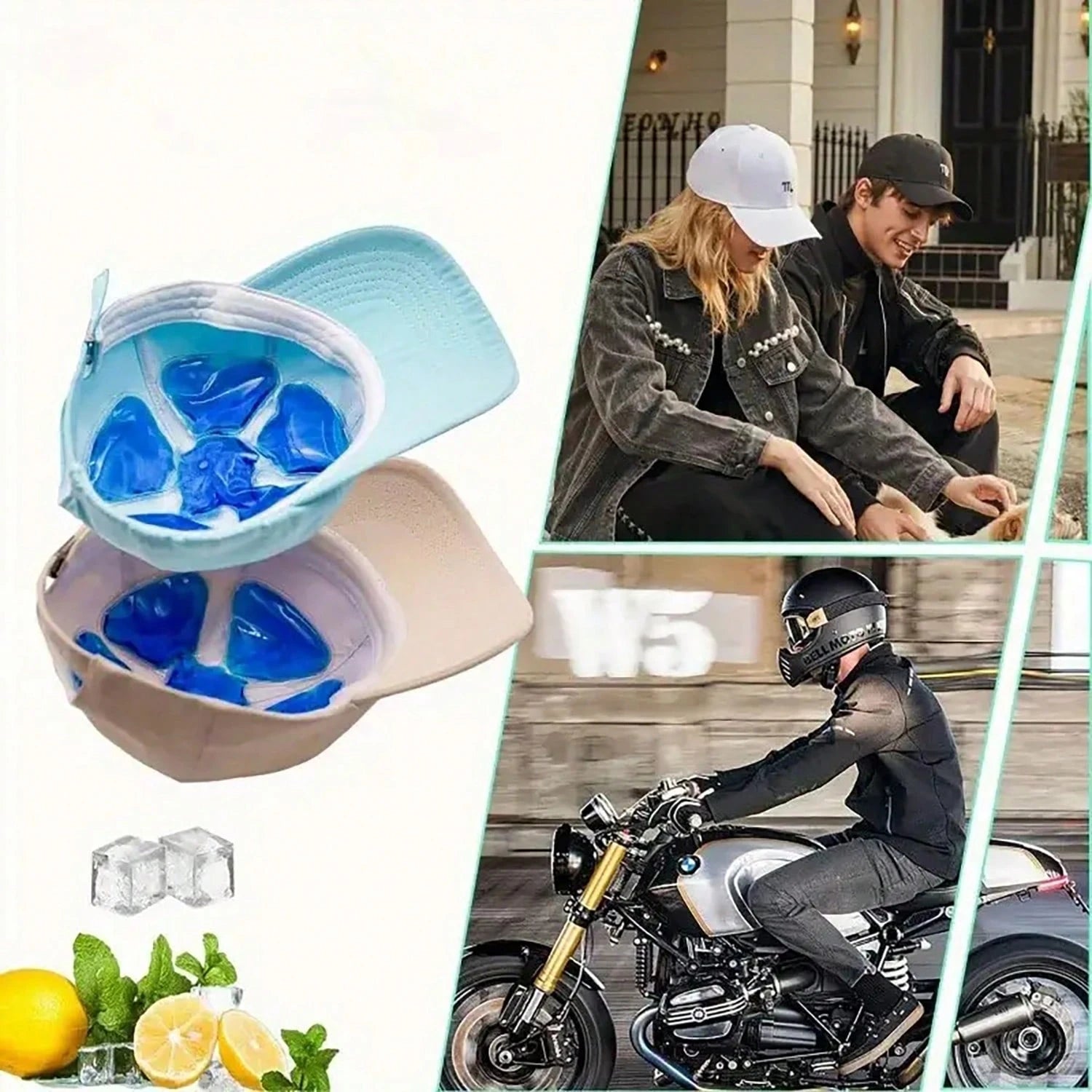 1/2 Reusable Helmet And Hat Cooling Gel Packs- Portable Head Cooling Pads, Plastic Material, Suitable For Sports, Outdoor Activities And Summer Sun Protection, Summer Cooling, Beach, Travel