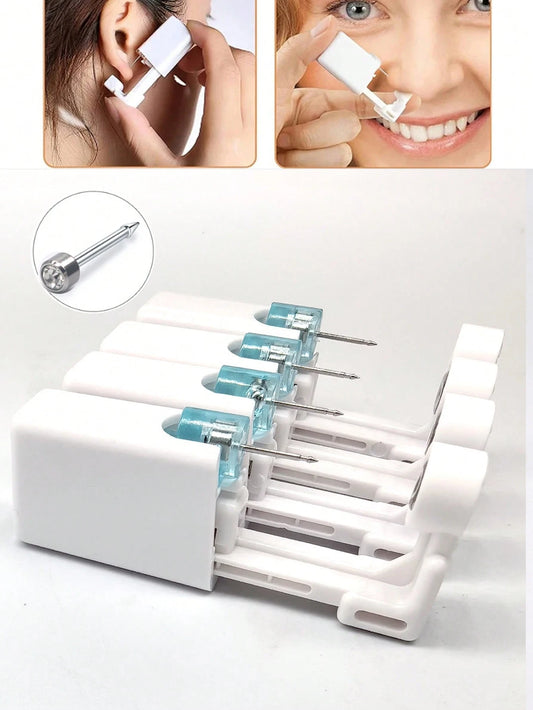 1-24pcs Disposable Sterile Ear Piercing Kit, Cartilage Tragus Helix Piercing Gun No Pain Piercer Tool Machine Set Stud Jewelr
