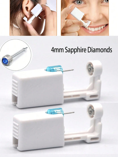 1-24pcs Disposable Sterile Ear Piercing Kit, Cartilage Tragus Helix Piercing Gun No Pain Piercer Tool Machine Set Stud Jewelr