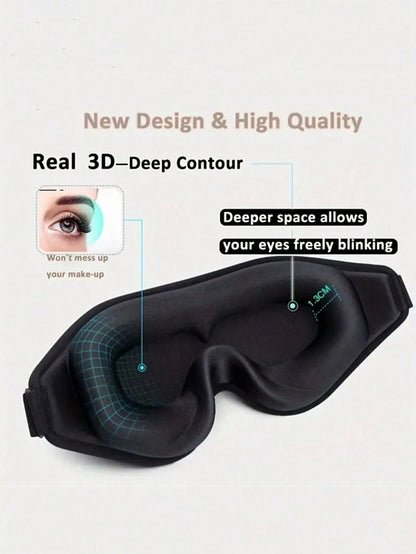 1/2pcs 3d Silk Eye Mask, Suitable For Sleeping, Night Travel, Nap, With Light Blocking, Soft And ComfortableFor Bedroom,Travel,Office,School