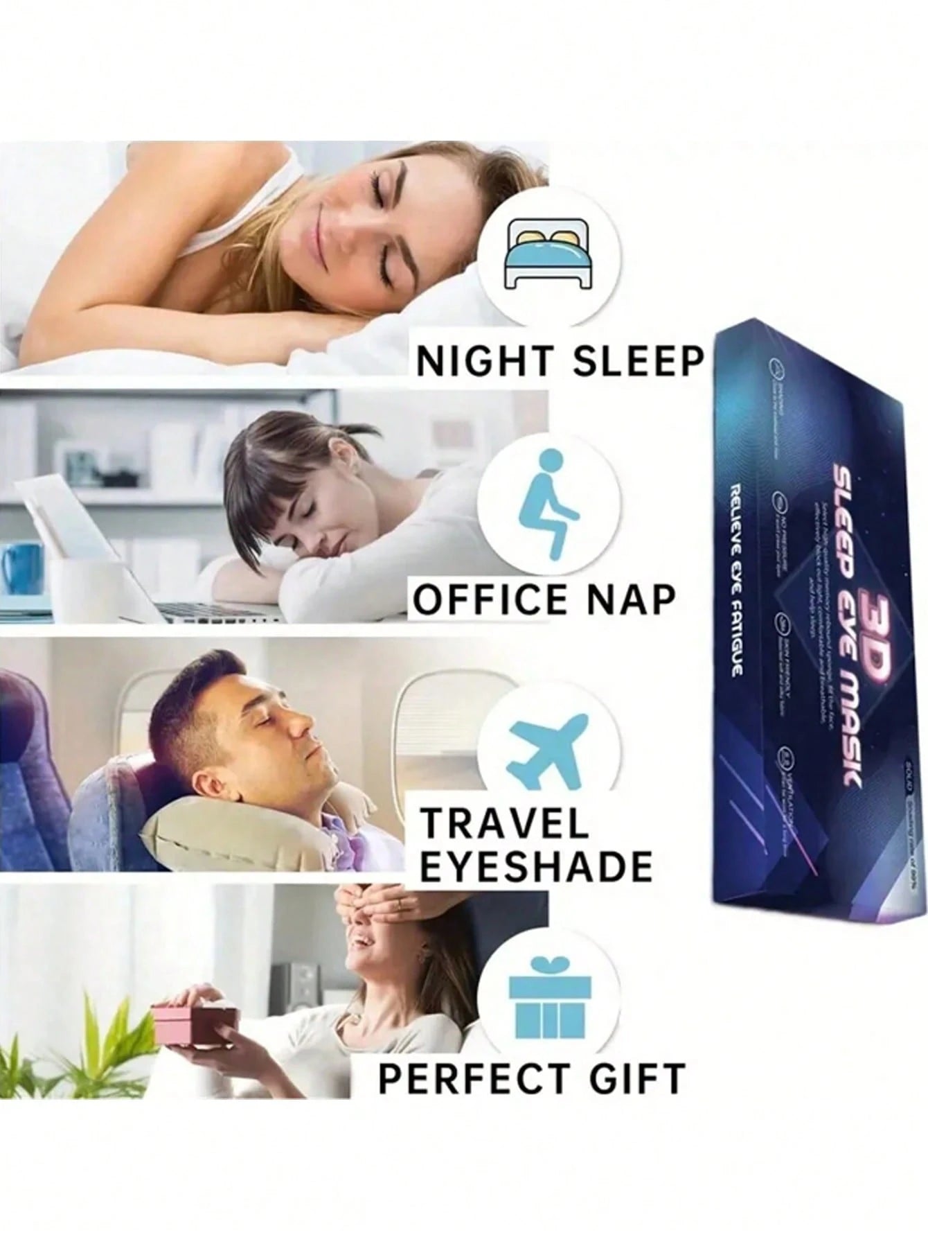 1/2pcs 3d Silk Eye Mask, Suitable For Sleeping, Night Travel, Nap, With Light Blocking, Soft And ComfortableFor Bedroom,Travel,Office,School