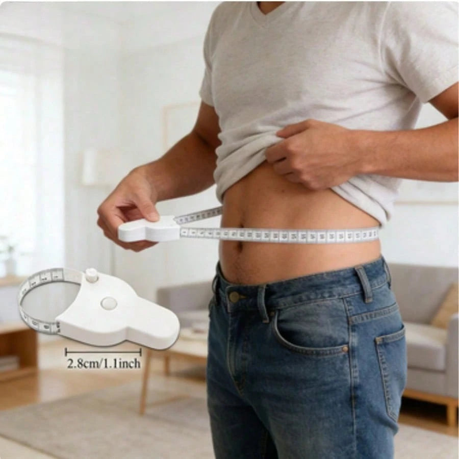 1/2pcs Auto Retractable Body Measuring Tape One Hand Self-Tightening Tape Measure Portable Waist Hip Bust Ruler Fitness Weight Loss Body Circumference Measurement Tool