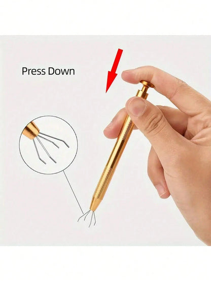 1/2pcs Four-Claw Ball Holder, Picking Tool, Crystal Claw Tweezers, Jewelry Making Clamp Tool, Y2K Goth Travel Essential Pen Accessory, Sports Hair Brush