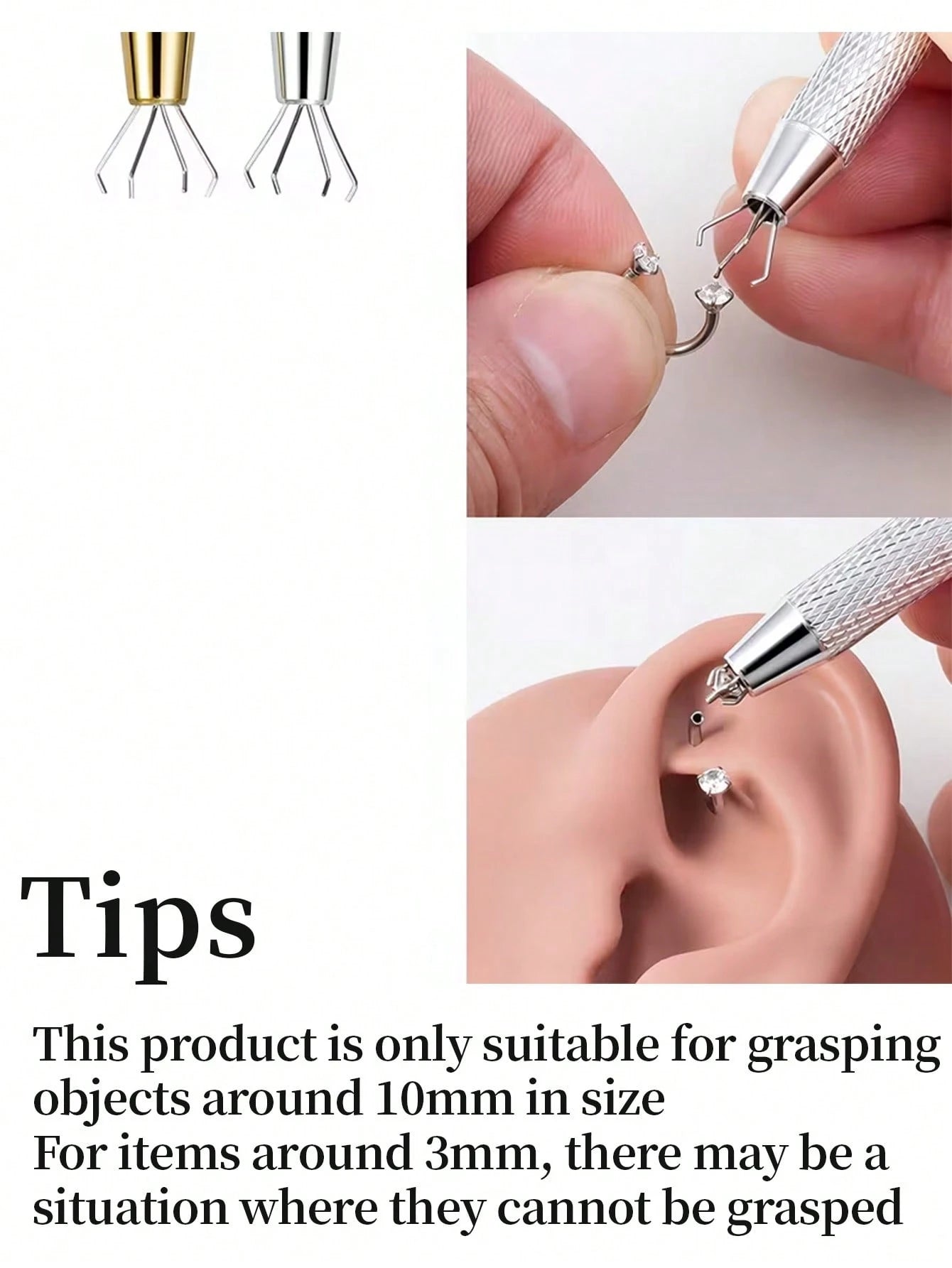 1/2pcs Four-Claw Ball Holder, Picking Tool, Crystal Claw Tweezers, Jewelry Making Clamp Tool, Y2K Goth Travel Essential Pen Accessory, Sports Hair Brush