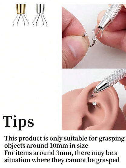 1/2pcs Four-Claw Ball Holder, Picking Tool, Crystal Claw Tweezers, Jewelry Making Clamp Tool, Y2K Goth Travel Essential Pen Accessory, Sports Hair Brush