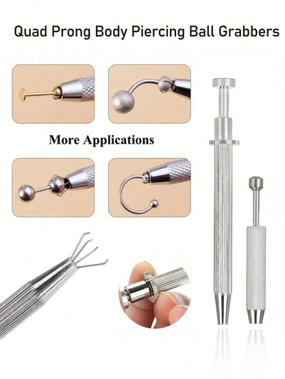 1/2pcs Four-Claw Ball Holder, Picking Tool, Crystal Claw Tweezers, Jewelry Making Clamp Tool, Y2K Goth Travel Essential Pen Accessory, Sports Hair Brush