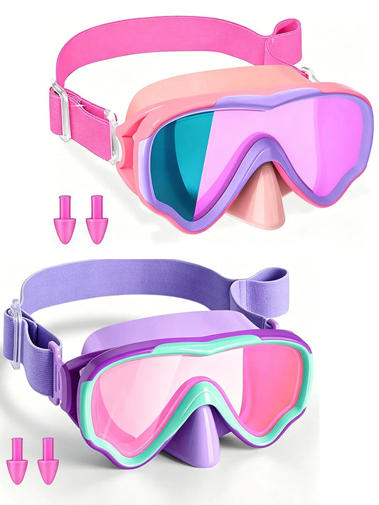 1/2pcs Kids Swimming Goggles With Fabric Strap, Suitable For 3-15 Years Old Children, Anti-Leak Swim Goggles With 180° Clear Vision, Back To School