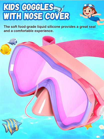 1/2pcs Kids Swimming Goggles With Fabric Strap, Suitable For 3-15 Years Old Children, Anti-Leak Swim Goggles With 180° Clear Vision, Back To School