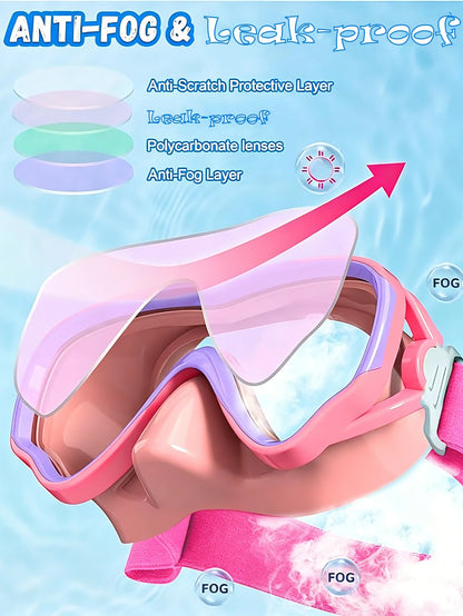1/2pcs Kids Swimming Goggles With Fabric Strap, Suitable For 3-15 Years Old Children, Anti-Leak Swim Goggles With 180° Clear Vision, Back To School