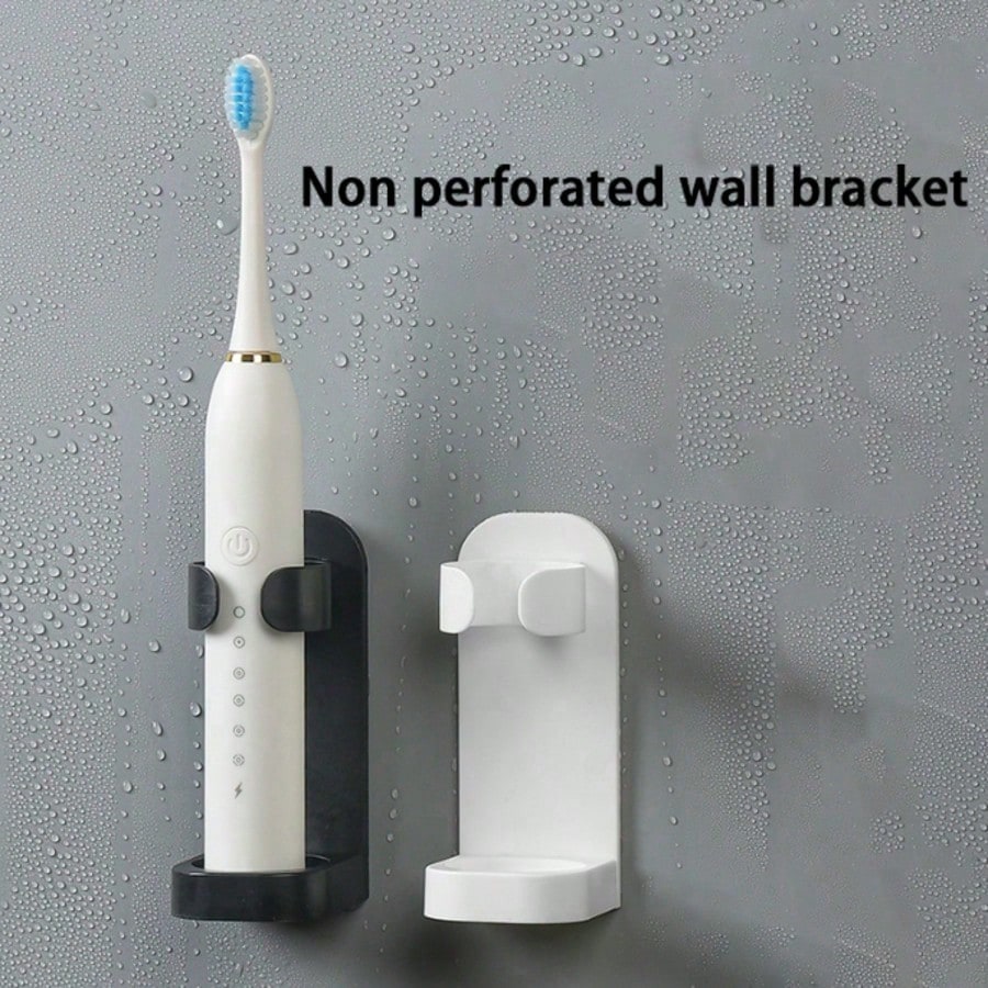 1/2pcs No-Drill Electric Toothbrush Holder, Bathroom Wall-Mounted Toothbrush Storage Rack, Home Bathroom Decor, Back To School Decoration, Suitable For 90% Of Electric Toothbrushes, Bathroom Gadget, B