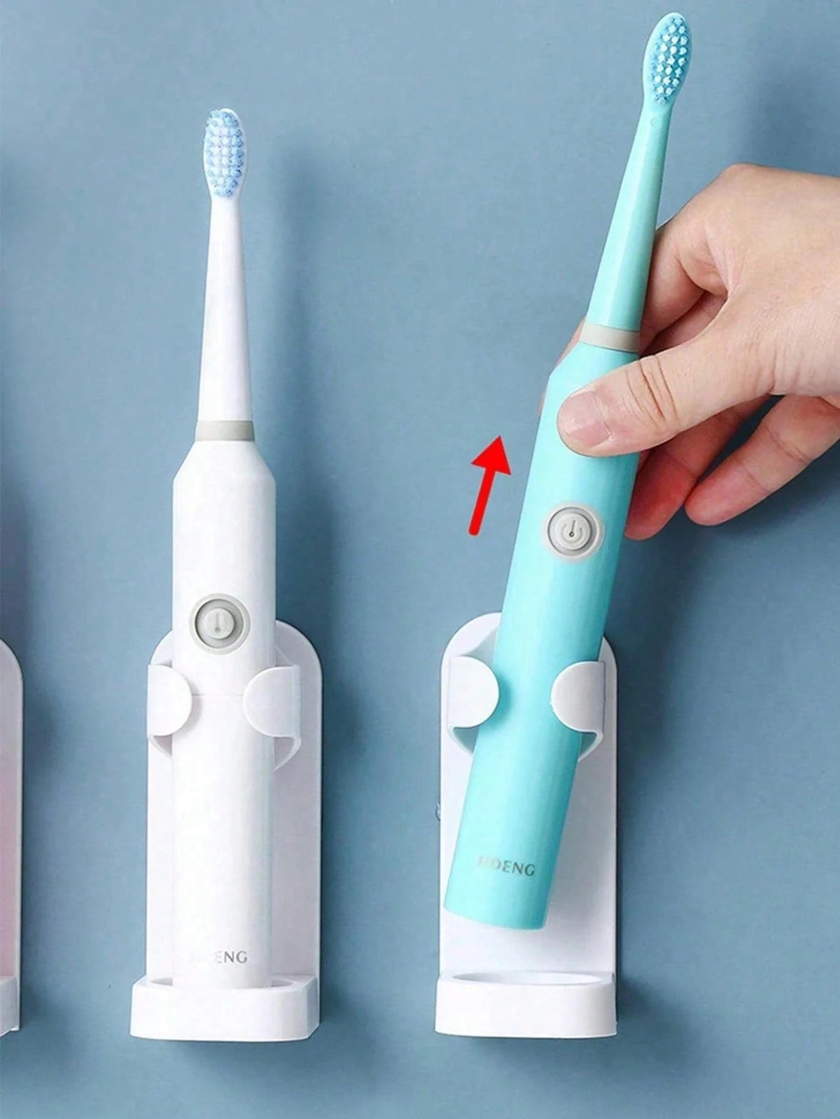 1/2pcs No-Drill Electric Toothbrush Holder, Bathroom Wall-Mounted Toothbrush Storage Rack, Home Bathroom Decor, Back To School Decoration, Suitable For 90% Of Electric Toothbrushes, Bathroom Gadget, B