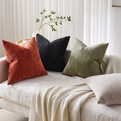 1/2pcs Rust Red Striped Retro Cushion Cover (Pillow Insert Not Included), 100% Polyester Woven Zipper Cushion Cover, Machine Washable, Geometric Pattern Decorative Pillow Case, Suitable For Sofa, Bed