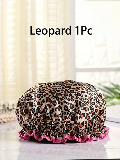 1/2pcs Women's Reusable Waterproof Elastic Shower Cap, Suitable For Long Hair, Home Bathroom Decor, Autumn, Back To School Season