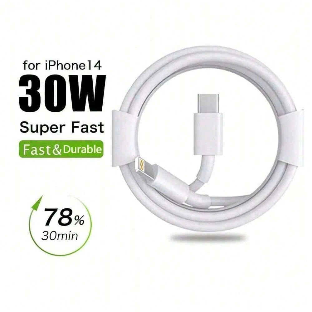 1-3 Pcs PD 30W Fast Charging 3.3FT/100CM High-Efficiency Data Transfer Fast Charging Cable Compatible With IPhone 14 Pro Max/14 Pro/14 Plus/14/13/12/11/XS/XR/8/7/6, IPad Series Fast Charger Cable Comp