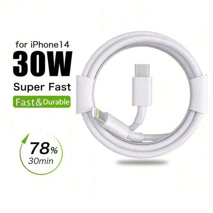 1-3 Pcs PD 30W Fast Charging 3.3FT/100CM High-Efficiency Data Transfer Fast Charging Cable Compatible With IPhone 14 Pro Max/14 Pro/14 Plus/14/13/12/11/XS/XR/8/7/6, IPad Series Fast Charger Cable Comp