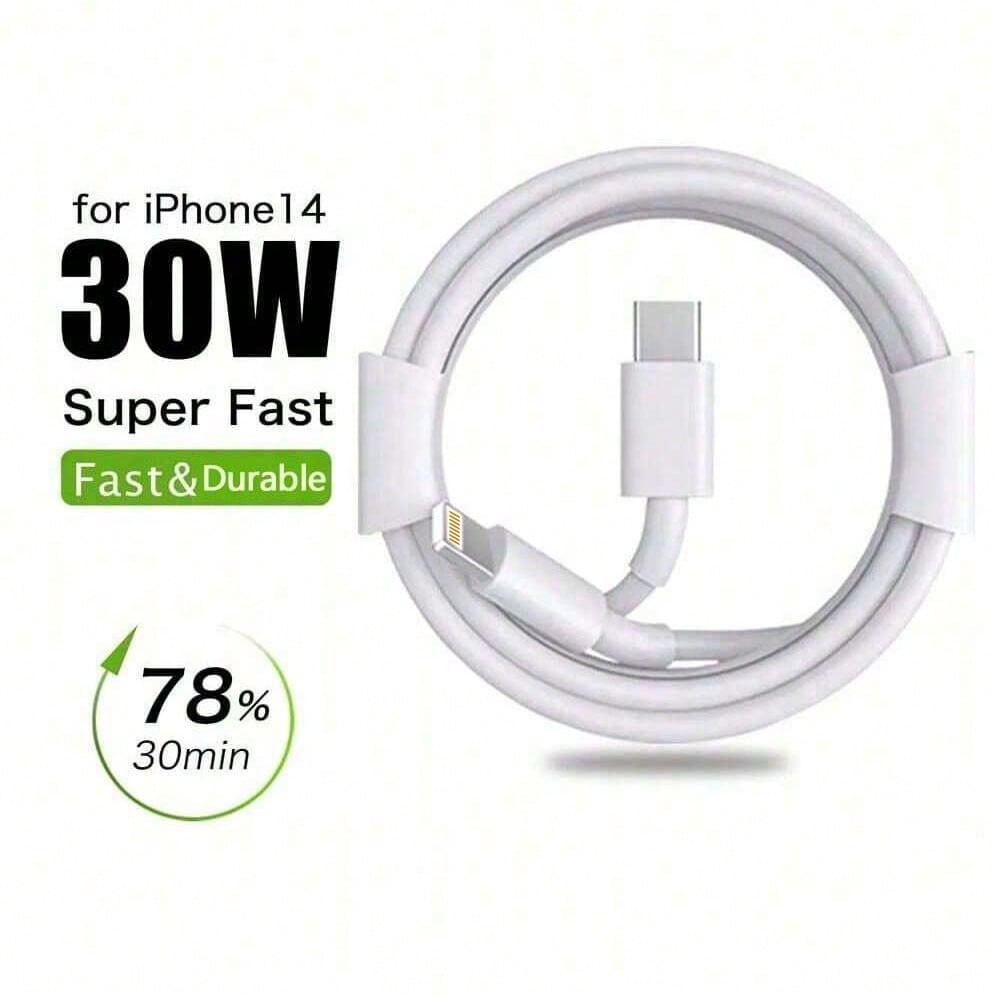 1-3 Pcs PD 30W Fast Charging 3.3FT/100CM High-Efficiency Data Transfer Fast Charging Cable Compatible With IPhone 14 Pro Max/14 Pro/14 Plus/14/13/12/11/XS/XR/8/7/6, IPad Series Fast Charger Cable Comp