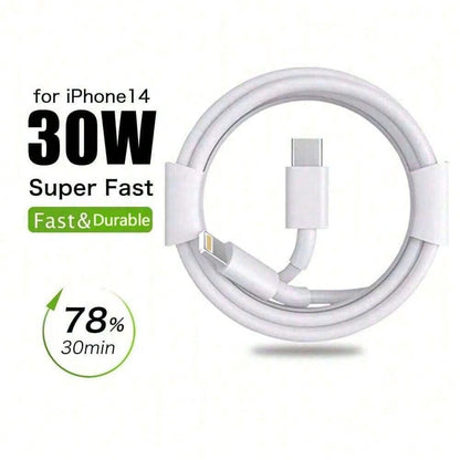 1-3 Pcs PD 30W Fast Charging 3.3FT/100CM High-Efficiency Data Transfer Fast Charging Cable Compatible With IPhone 14 Pro Max/14 Pro/14 Plus/14/13/12/11/XS/XR/8/7/6, IPad Series Fast Charger Cable Comp